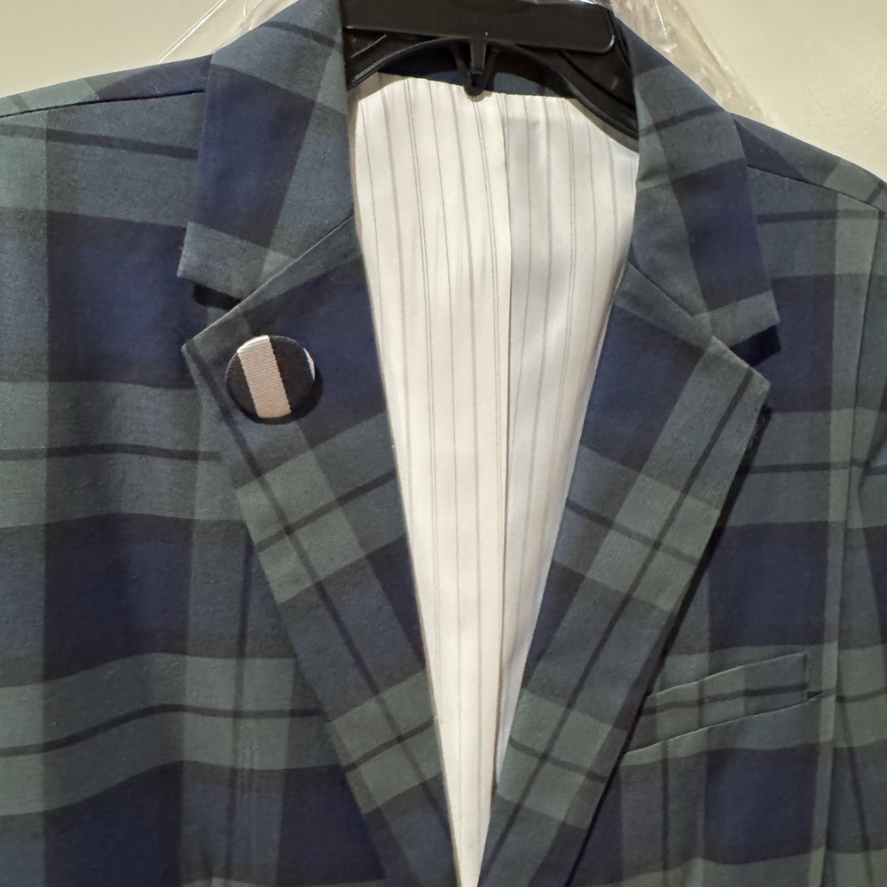 Mr. TURK Blue Green Tartan Plaid Blazer NWT Size 42 Sport Coat $495 retail Trina - Picture 2 of 12